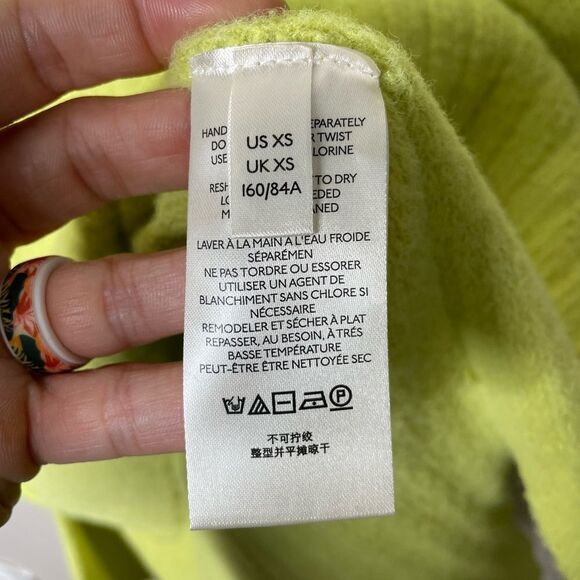 Free People Women’s Peaches High-Low Tunic Sweater Celery Green XS - Picture 12 of 13